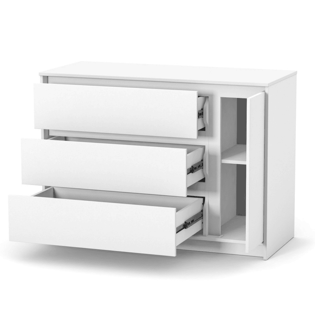 Dětská komoda Lovitto Gekko Kids, 120x51x87cm, Bílá